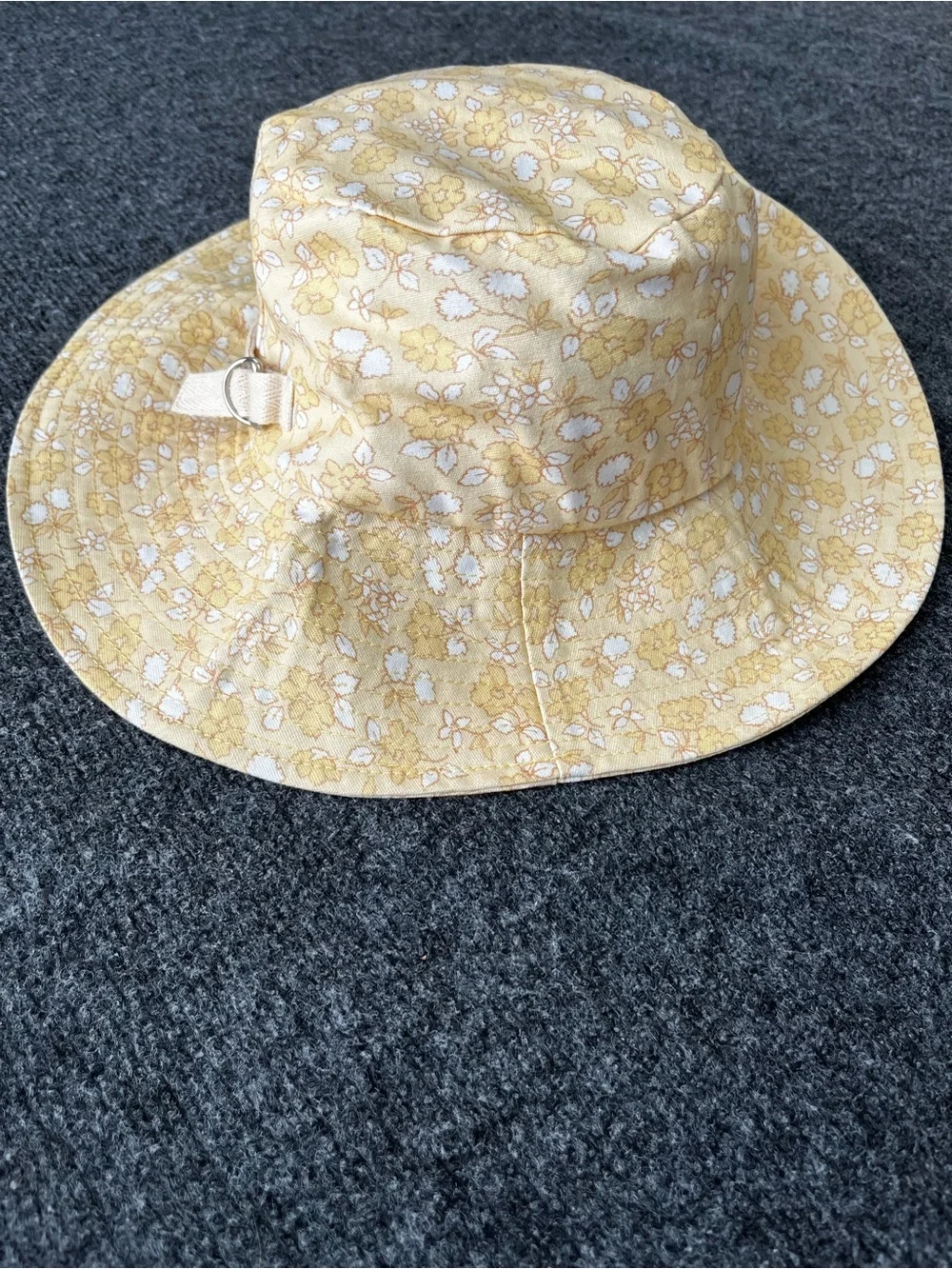 NWOT Madewell Yellow Floral Packable Bucket Sun Hat M/L size